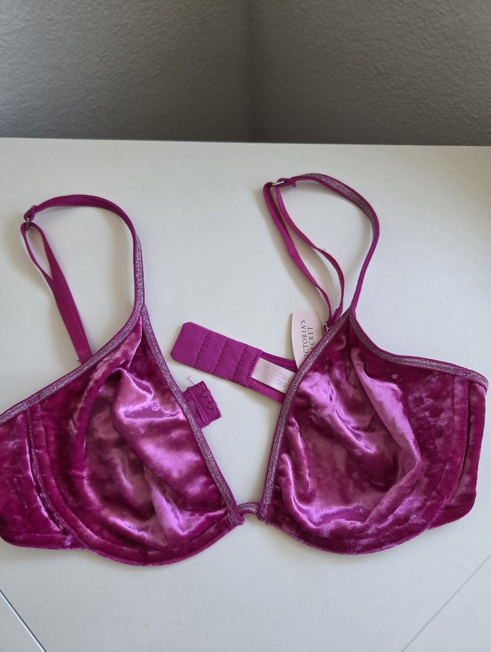 VS Pink Velour Bra 36C